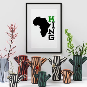 King Africa SVG Clipart Design Cut File, Black King png Instant Download for Cutting Machines like Cricut and Silhouette