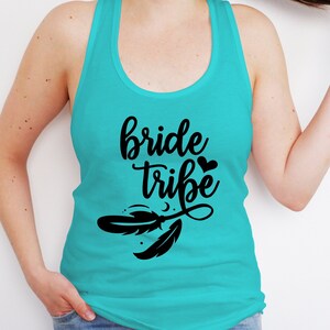 Bride Tribe Feather Hand Lettered Svg Files For Cricut for Future Mrs Bride Squad Svg, Bridal Party I Do Crew Svg