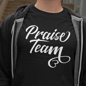 Citation du groupe d’église, conception de texte blanc de l’équipe de louange avec coeur chrétien fichiers SVG pour Cricut, adorez-le citations, Png Pdf Jpg Eps Dxf, WSHP