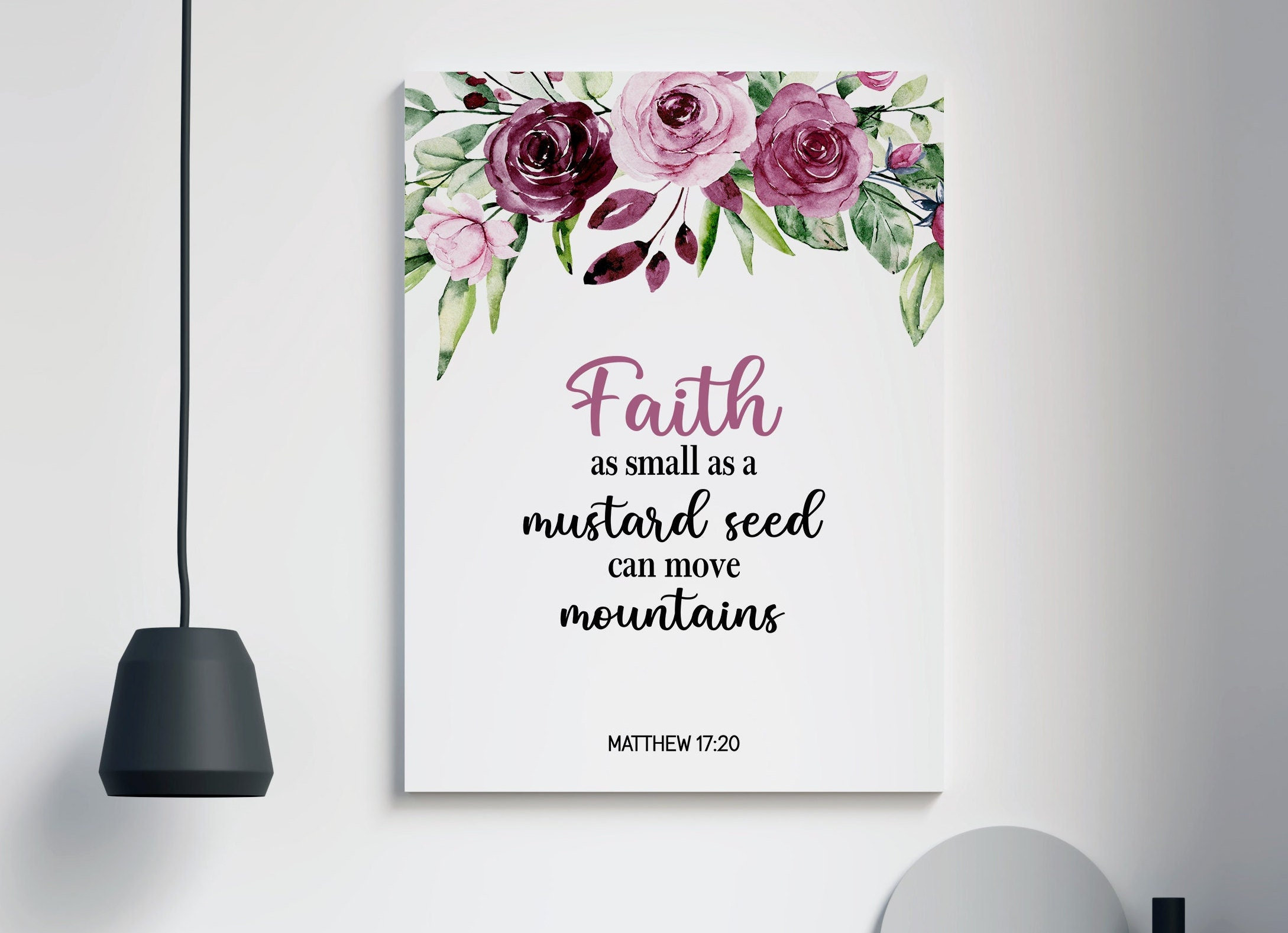 Matthew 17 20 Print, Faith as Small as A Mustard Seed Print, Christian  Botanical Watercolor Bible Verse Print Scripture Wall Art - Etsy Hong Kong