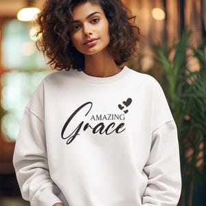 Amazing Grace Digital Wall Art / Stampa di inni cristiani ispiratori / Decorazione per la casa basata sulla fede / Design a forma di cuore stampabile / Download immediato