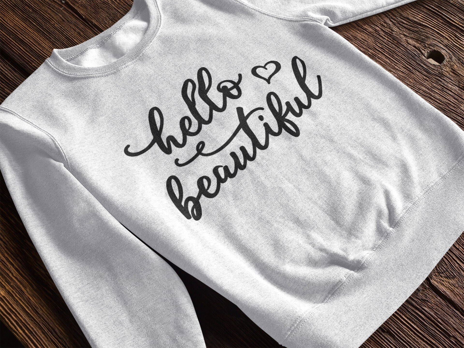 Hello Swirl Hello Beautiful SVG - Cursive Swirl Font with Heart Accent Perfect for ...