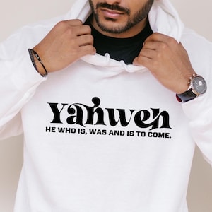 Yahweh hij die is was en zal komen Svg-bestanden voor Cricut Cut christelijke T-shirt ontwerpen, png, jpg, eps, dxf, pdf, WSHP
