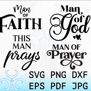 Christian Man Bundle SVG-bestanden voor Cricut, Hand Letters Faith Schrift Svg, Mannen van Geloof Instant Digitale Download