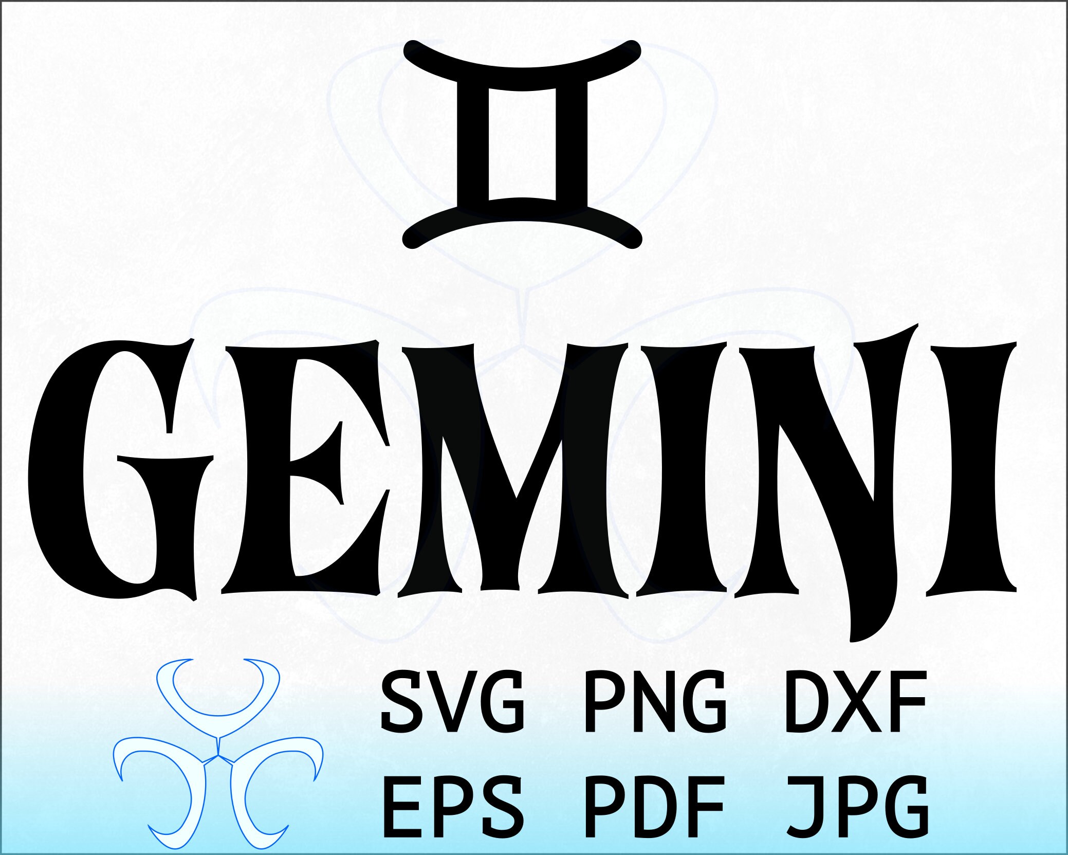 Gemini SVG Hand Lettered Files for Cricut Gemini Gift Print Etsy