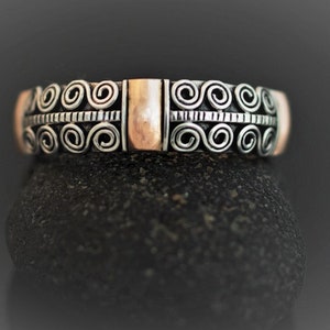 Noble ring made of silver and gold, bicolor, stacking ring, statement ring