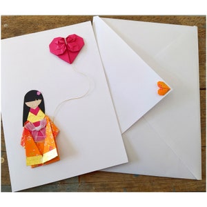Chinese Origami Pattern Card Small Geisha With Lantern For Etsy Chinese Origami Pattern Card Small Geisha With Lantern For Etsy