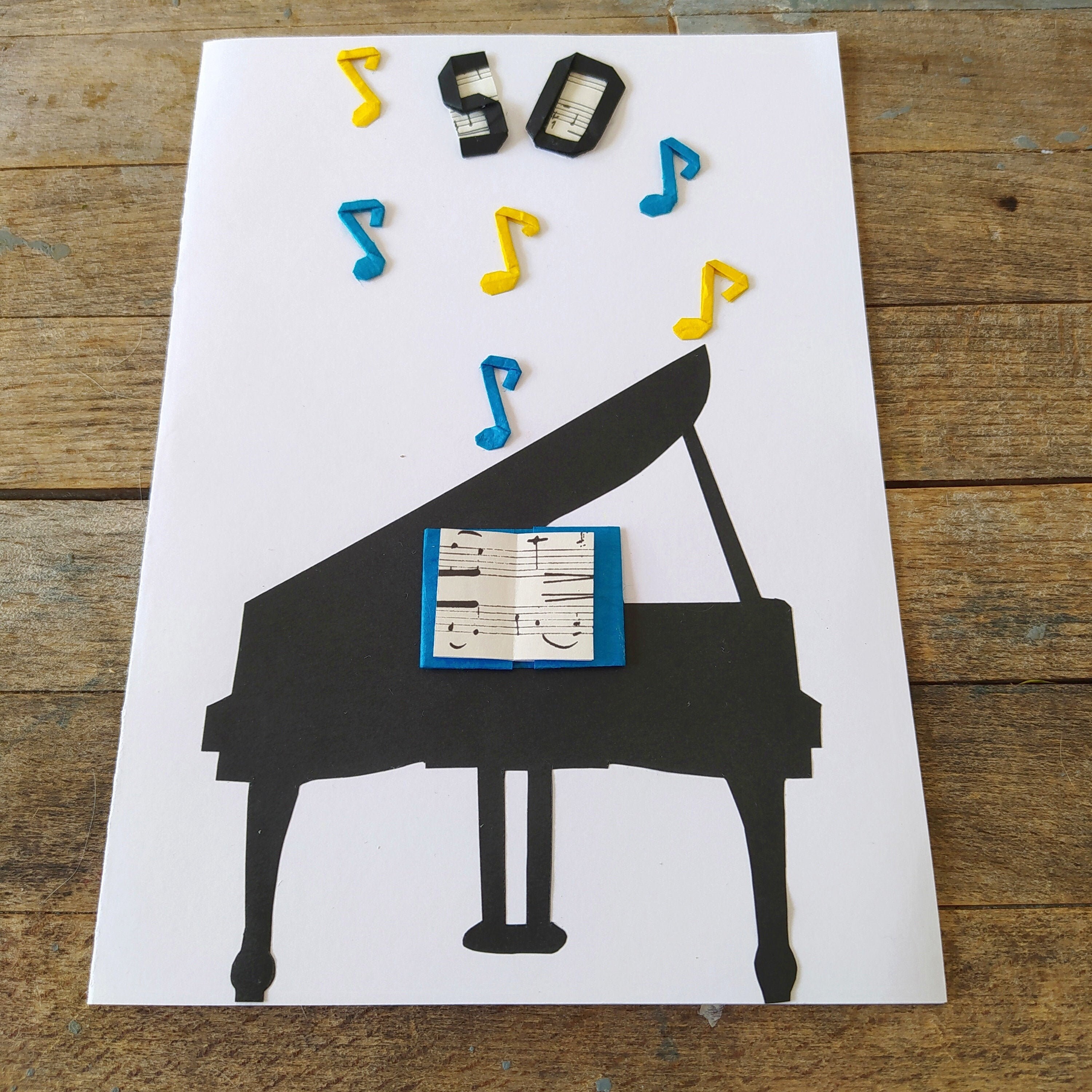 Carte En Origami Personnalisable Un Anniversaire En Musique Etsy