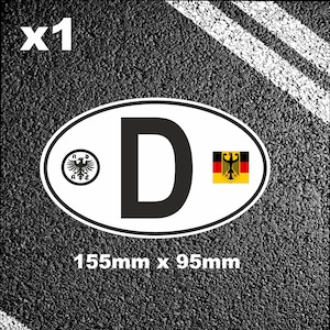 D DEUTSCHLAND Oval Bumper ID Adac Sticker 6&#39;&#39; Car / Van / lorry /