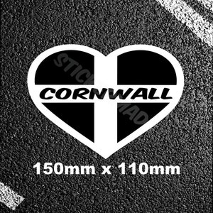 Cornwall St Piran Herz AutoAufkleber Aufkleber Kernow Caravan Wohnmobil Bike St Ives Padstow Newquay Urlaub