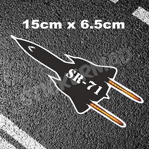 Habu SR-71 Blackbird avec Afterburners Sticker USA Skunk Works Spy Plane Aviation Supersonic Mach 3 USA Air force 3+ Vinyle de qualité supérieure