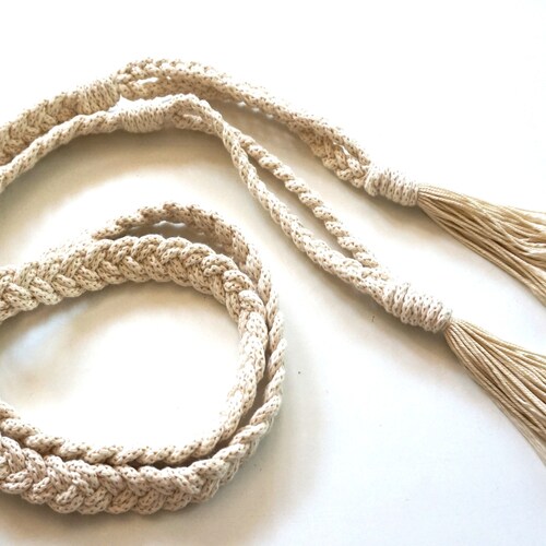 Cotton Braided Tassel Belt Etsy
