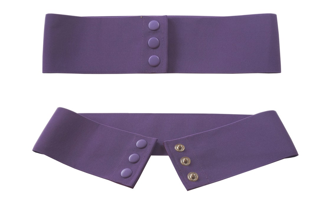 Wide Purple Elastic Stretch Corset Snap Belt 8cm Etsy