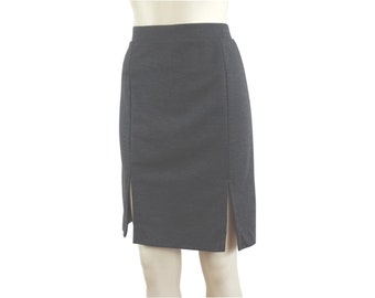 Gray Stretch Pencil skirt with 2 splits