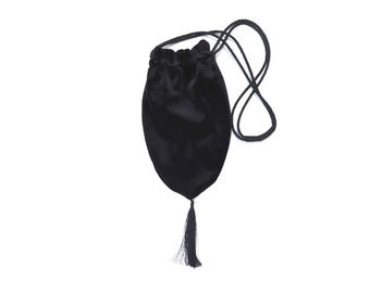 Grote zwarte ovale velours tas