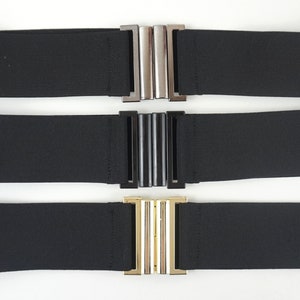 Stretch Elastic black belt Plastic Clasp 5cm (2 inch) wide