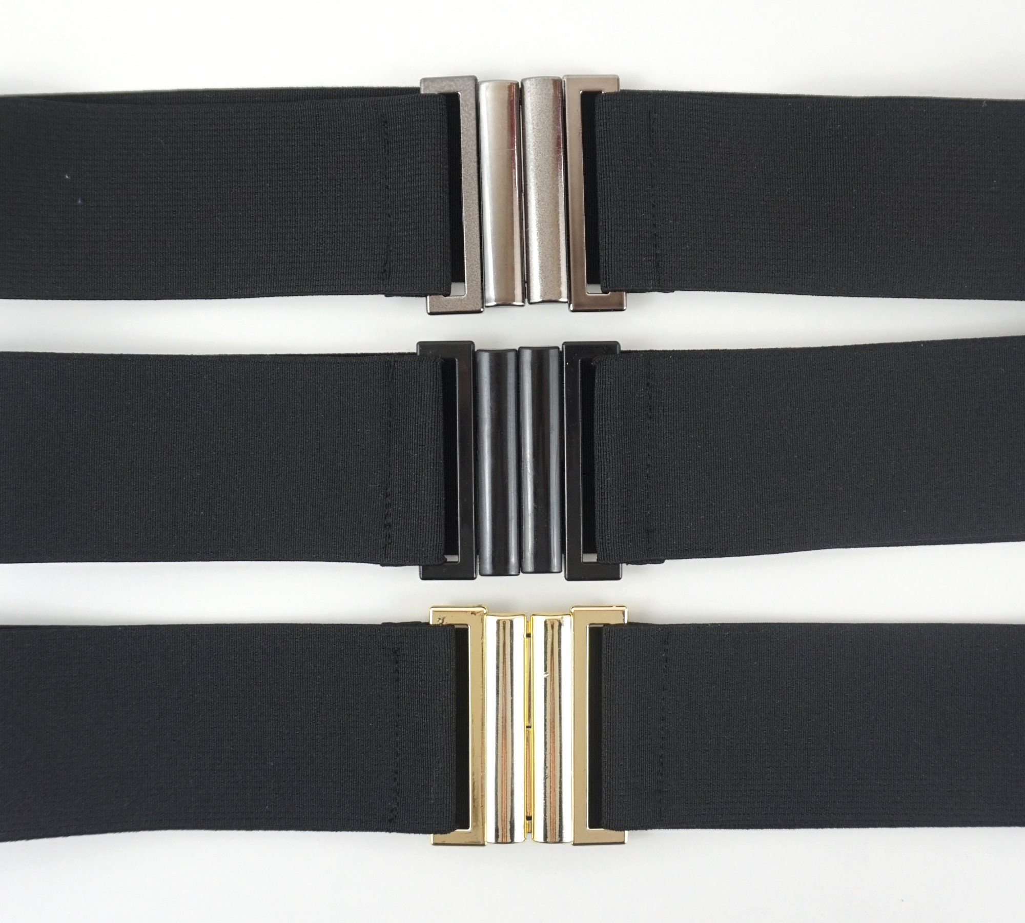 Stretch Elastic Black Belt Plastic Clasp 5cm 2 Inch Wide Etsy UK
