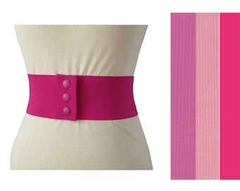 Pink Corset,  wide  Elastic Stretch Snap Belt