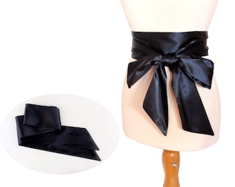 Satin belt , sash, two sides , two layers