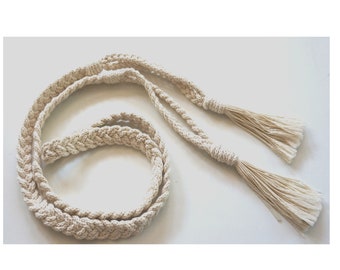 Ceinture de pompon tressé en coton