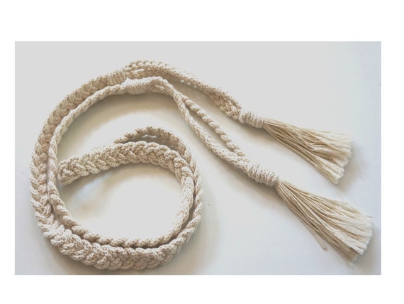 Cotton Braided Tassel Belt - Etsy display picture 2