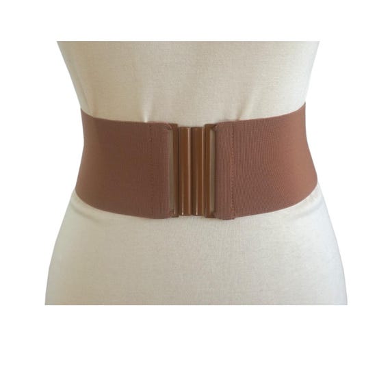 Brown Wide Stretch Elastic Belt Metal Clasp - Etsy display picture 2