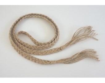 Corde de ceinture tissée sur mesure Raphia Tressé Ceinture Cravate Tassel