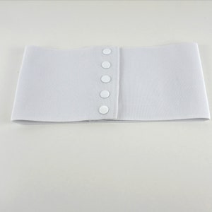 Wide White Elastic Stret   Corset Snap  Belt - 15cm ( 6 inches)