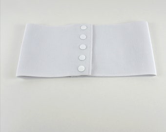 Wide White Elastic Stret   Corset Snap  Belt - 15cm ( 6 inches)