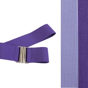 lilac, purple, elastic, stretch belt ,metal clasp