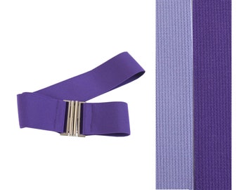 lilas, violet, élastique, ceinture extensible, fermoir métallique