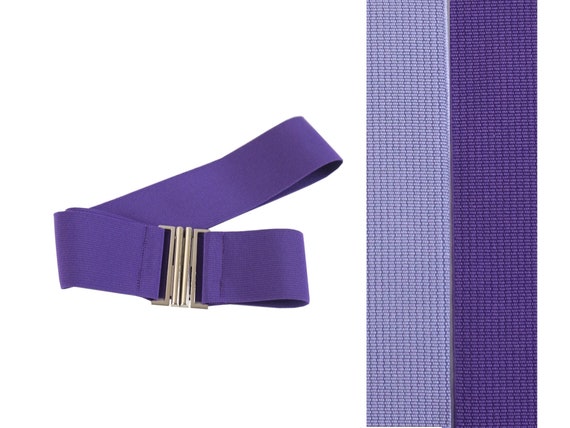 lilac, purple, elastic, stretch belt ,metal clasp