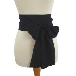 artificial silk , black belt , sash, two sides , two layers