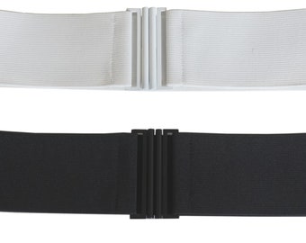 Schwarz Weiß Breiter Stretch Elastischer Gürtel 7cm