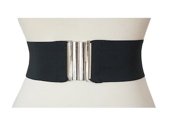 Ceinture élastique noire large et extensible