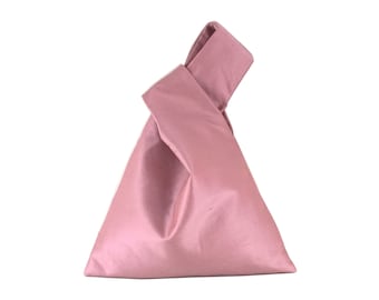 Pink silk dupioni knot bag