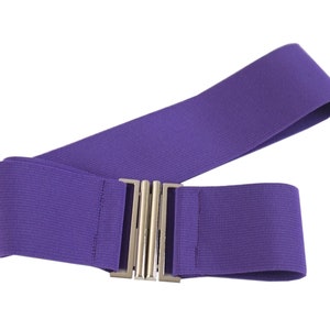 lilla, viola, elastico, cintura elasticizzata, fibbia in metallo immagine 2