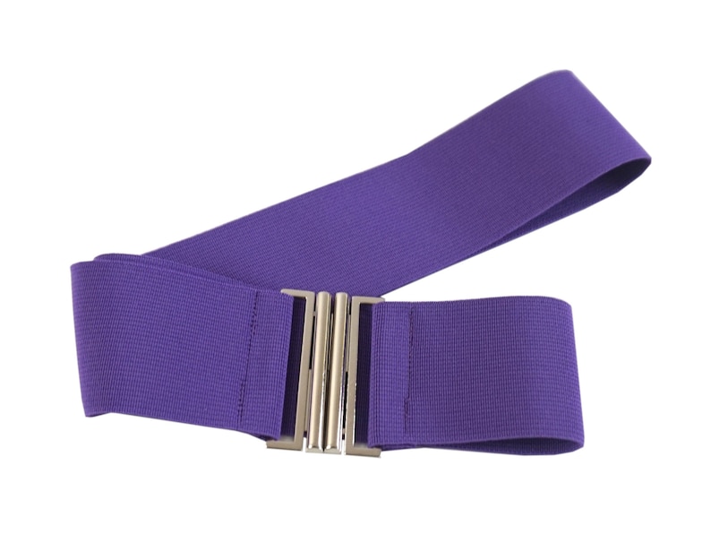 lilla, viola, elastico, cintura elasticizzata, fibbia in metallo immagine 2