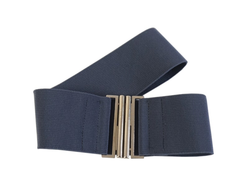 noir, gris, blanc, élastique, ceinture extensible, fermoir métallique Dark grey