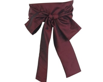 burgundy , wine sash, belt ,  two sides , two layers