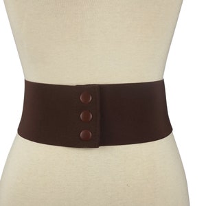 Cinto largo elástico marrom chocolate - 8 cm