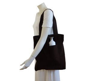 Zwarte katoenen shopper