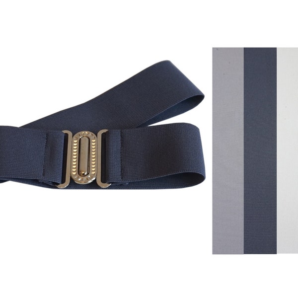 elastic, stretch belt ,metal clasp ( white, gray, black)