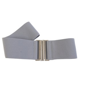 noir, gris, blanc, élastique, ceinture extensible, fermoir métallique Gris