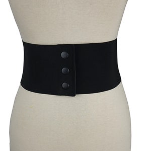 Wide Black Elastic Stret   Corset Snap  Belt - 10cm ( 4 inches)