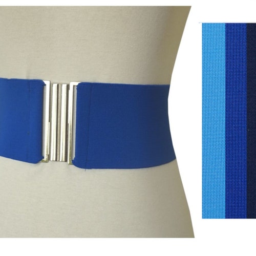 Navy Blue Wide Elastic Corset Snap Belt 8cm Etsy