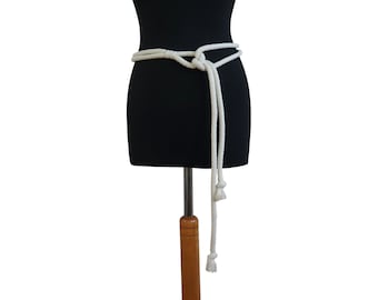 Ecru Cotton Rope Cord Tassel Belt