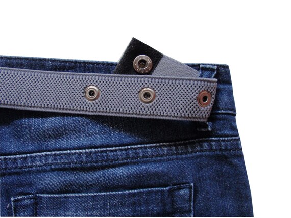 Half Stretch Belt, Elastic, No Buckle, Snap, Adjustable Belt