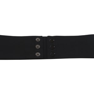 Wide Black Elastic Stretch Corset Snap Belt 8cm Bild 3