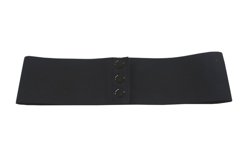 Wide Black Elastic Stretch Corset Snap Belt 8cm Bild 2